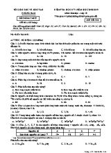 Đề kiểm tra học kỳ I môn Hóa học Lớp 10 - Mã đề 316 - Năm học 2018-2019 - Sở giáo dục và đào tạo Quảng Nam